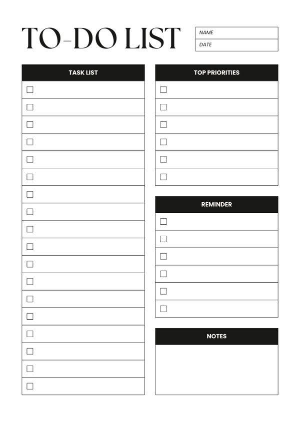 Corporate To Do List