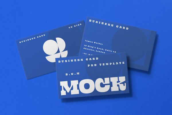 Blue Business Card Mockup