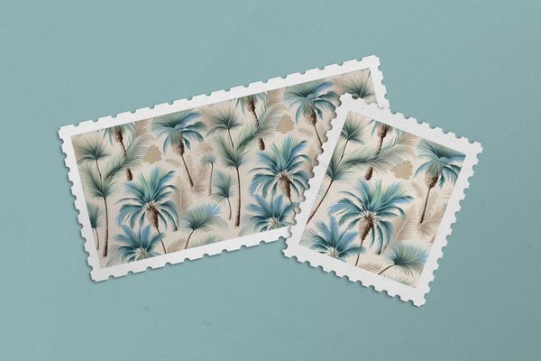 Tropical Postage Stamp Mockup