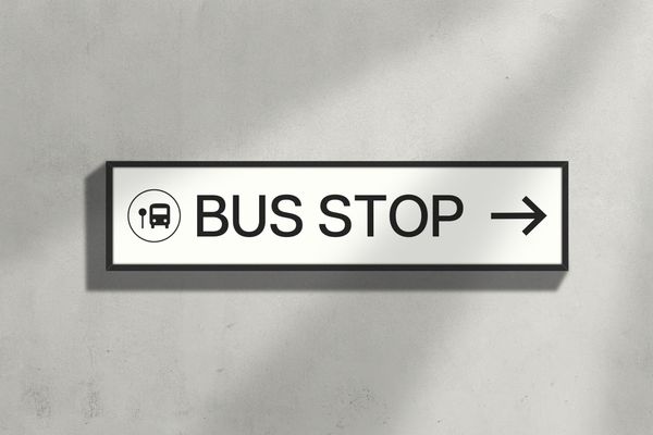 Minimalist Bus Stop Sign Mockup