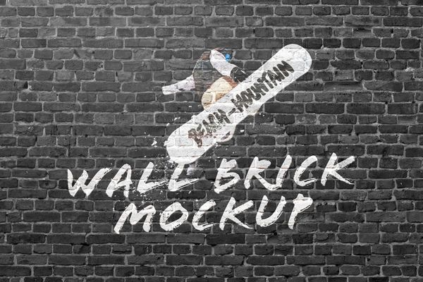 Realistic Graffiti Wall Mockup on Brick Surface