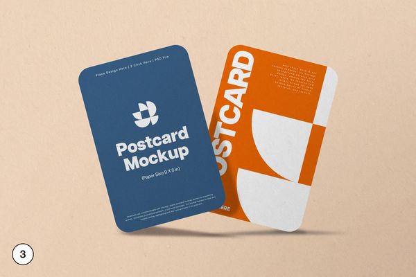Minimal Floating Postcard Mockup