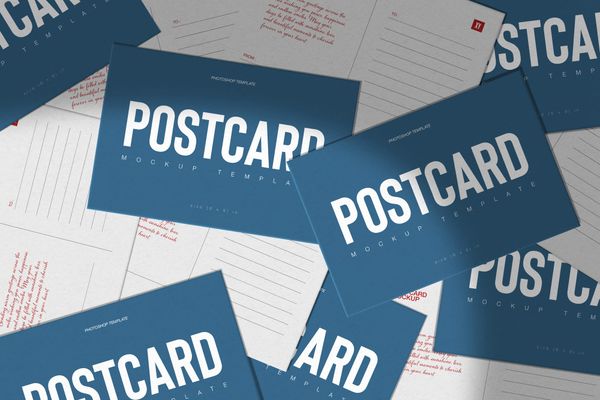 Scattered Postcard Mockup