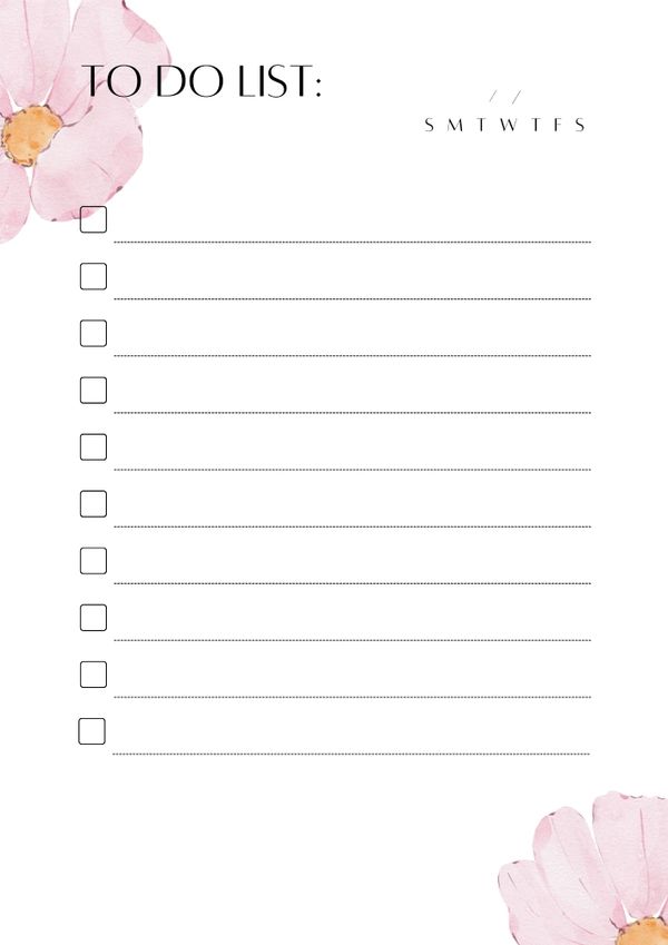 Floral To Do List
