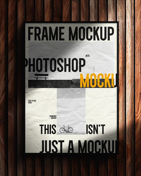 Frame Mockup on Wood