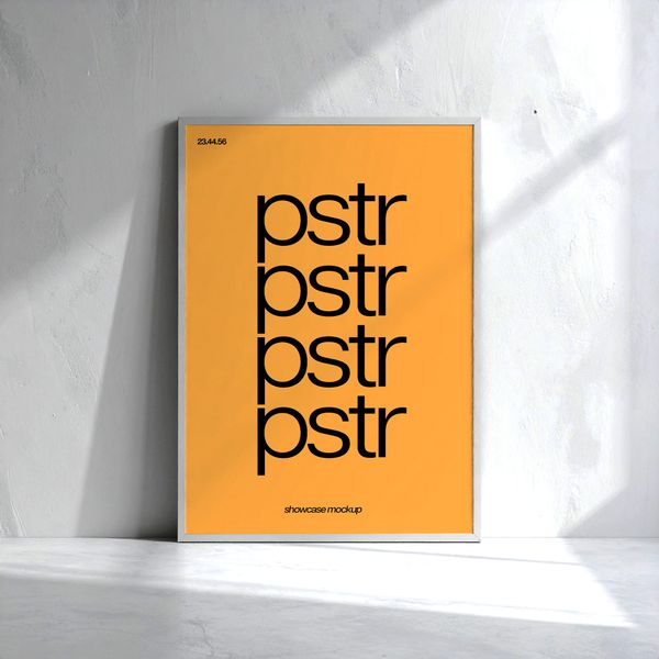Framed Poster Mockup with Soft Sunlight Effect