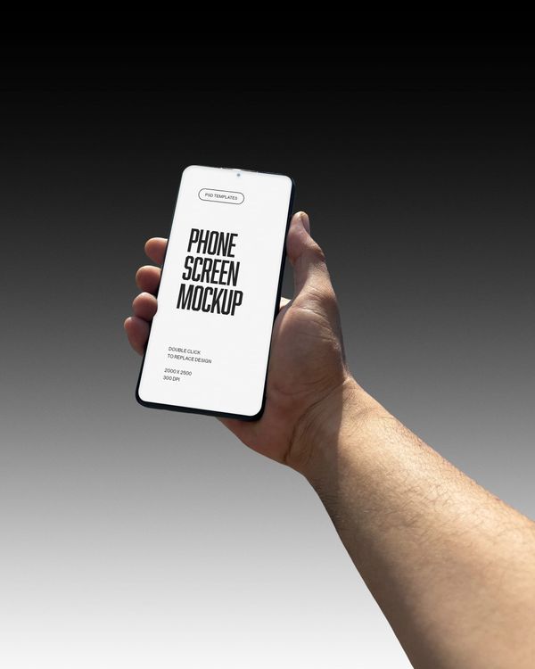 Hand Holding Phone Screen Mockup