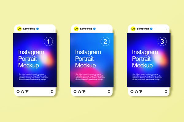 Gradient Instagram Portrait UI Mockup
