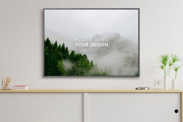 Interior Frame Wood Mockup