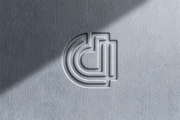 Realistic Logo Deboss on Leather Texture
