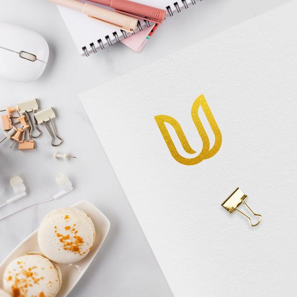 Minimal Office Scene Logo Mockup