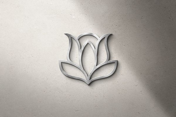 Brushed Metal Logo Mockup with Shadow Effect