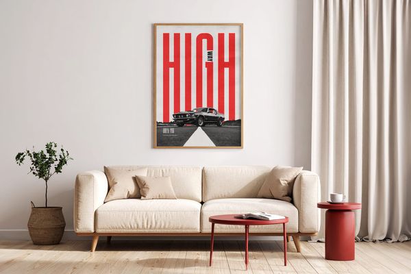 Modern Living Room Poster Frame Mockup