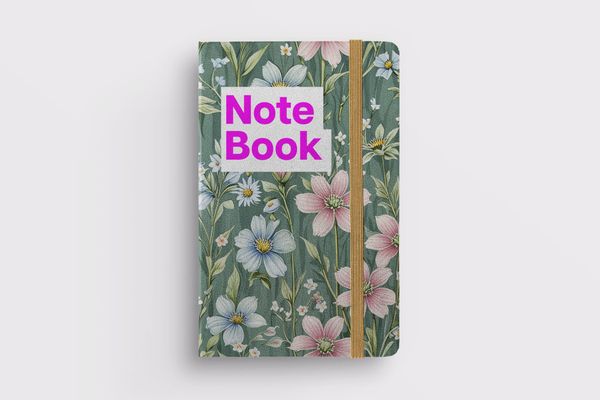 Notebook Flowers Mockup