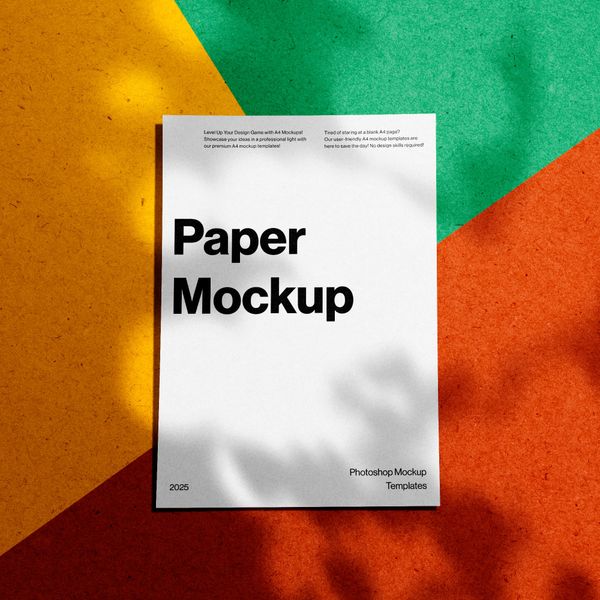 Retro Bold Paper Mockup