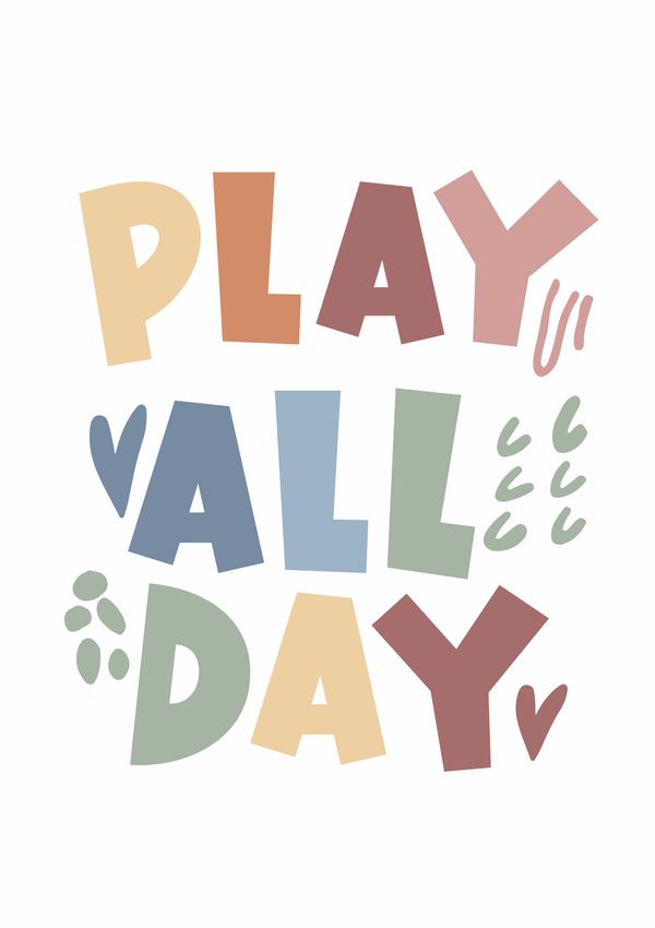 Play All Day Doodle Wall Art Poster