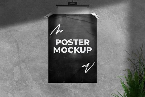 Poster Mockup Tape With Leaf