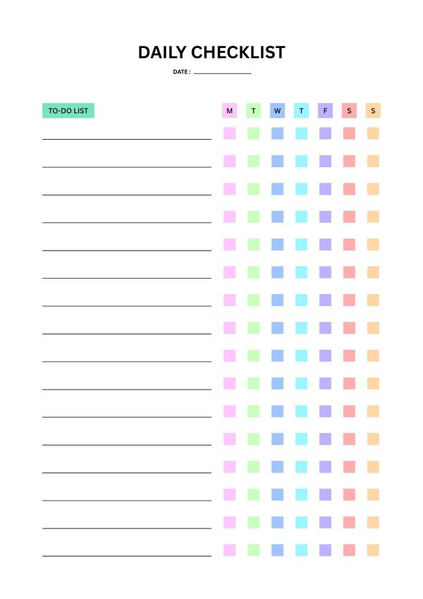 Rainbow Days To Do List