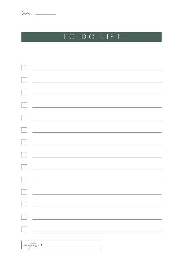 Minimalist Green Header To Do List