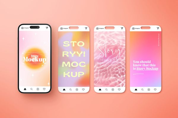 Vibrant Gradient Instagram Post Mockup