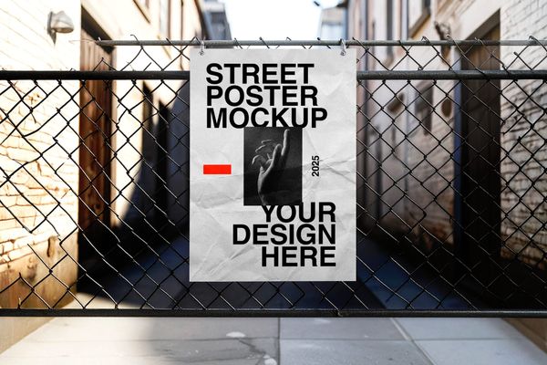 Urban Wrinkled Poster Mockup