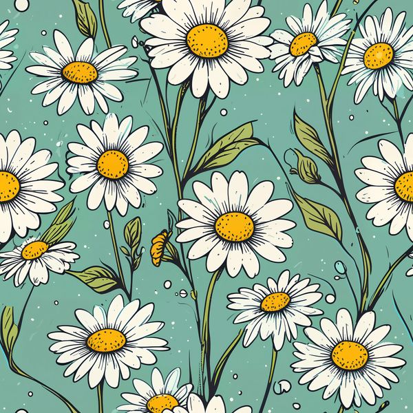 Vintage Daisy Seamless Pattern