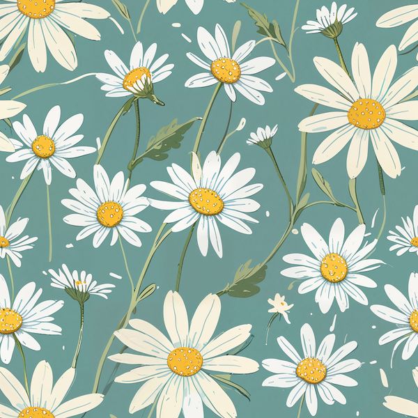 Blue Wildflower Seamless Pattern