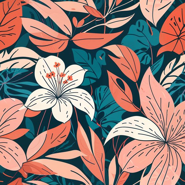 Bold Tropical Floral Pattern
