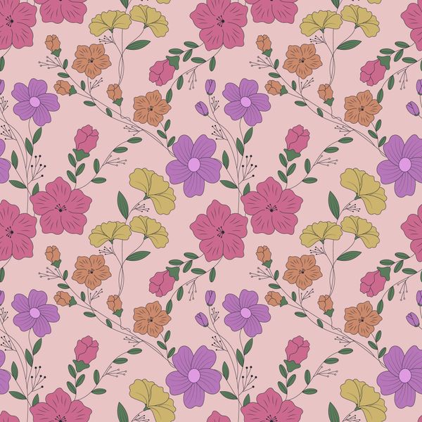 Colorful Flower Petals Pattern