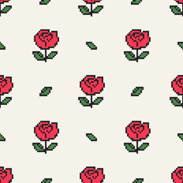 Pixel Rose Pattern