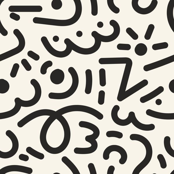 Charcoal Flow Doodle Pattern