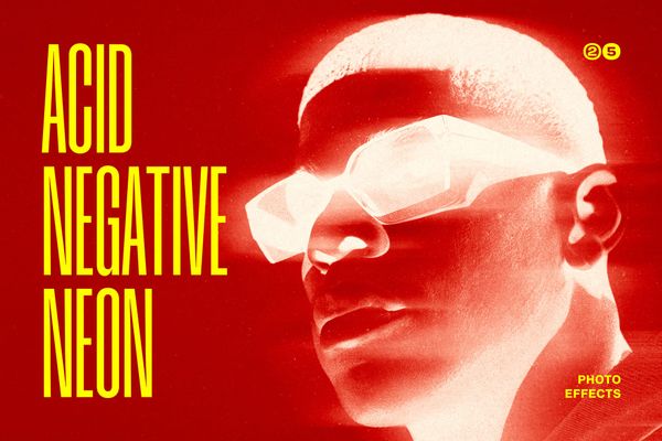Acid Negative Neon Photo Effect