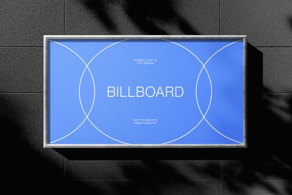 Billboard Mockup on Wall Concrete
