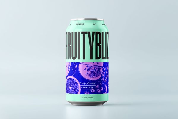 Realistic Drink Can Mockup on Light Background