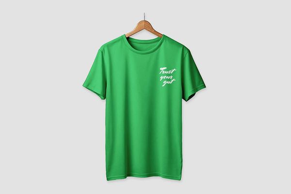 Hanging T-Shirt Mockup on Wooden Hanger
