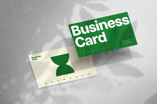 Horizontal Business Card Mockup with Shadow