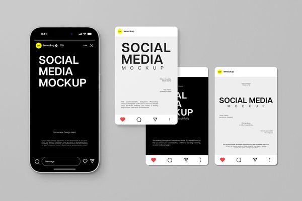 Monochrome Social Media Mockup