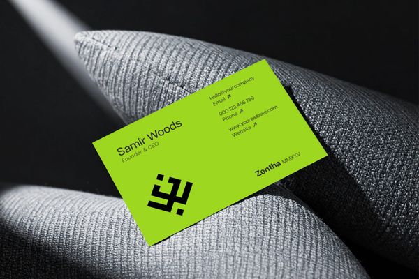 Creative Business Card Mockup on Sofa