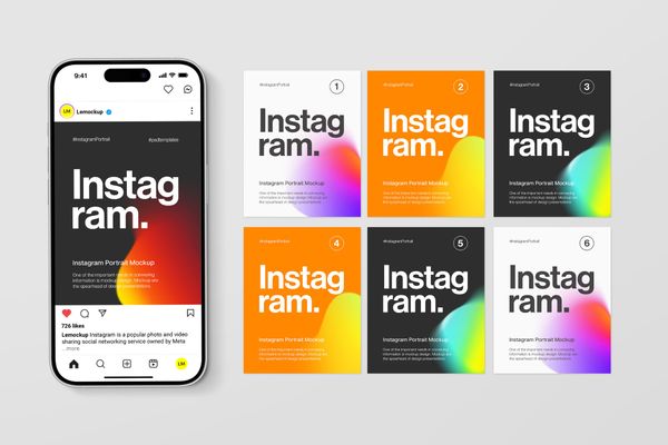 Creative Instagram Post Portrait UI Mockup