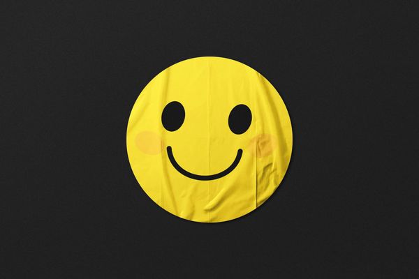Crumpled Smiley Sticker Mockup