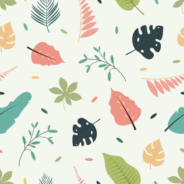 Earthy Pastel Leaf Pattern