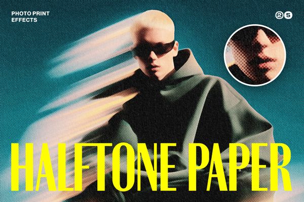 Halftone Paper Print Photo Effect