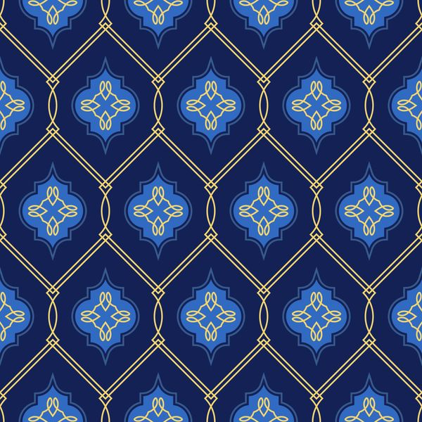 Majestic Blue Ornament Pattern