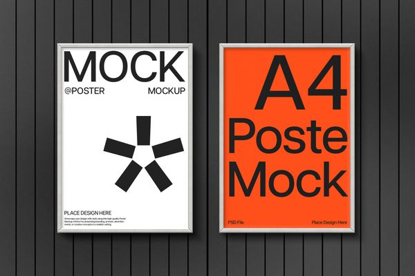 Modern A4 Poster Frame Mockup