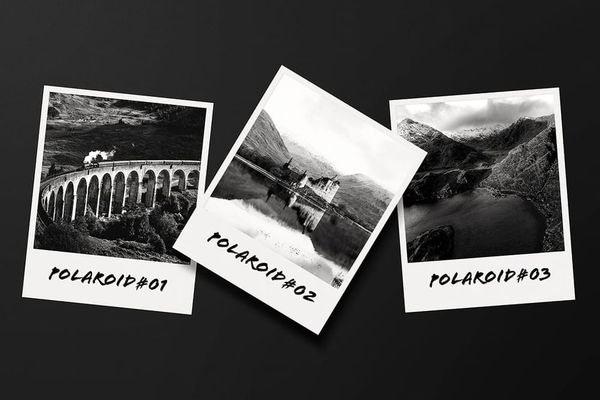 Modern Polaroid Photo Display Mockup