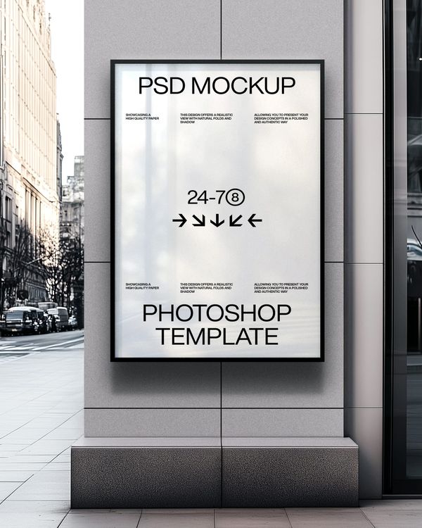 Poster Billboard Mockup on Street