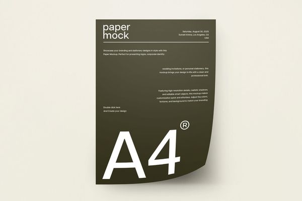 Realistic A4 Paper Mockup