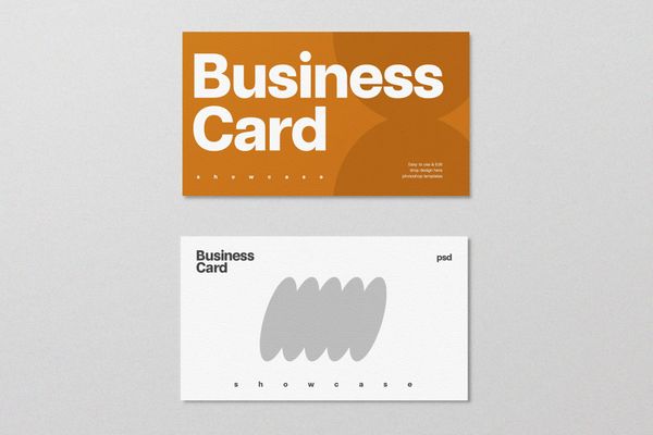 Realistic Business Card Mockup on Textured Background