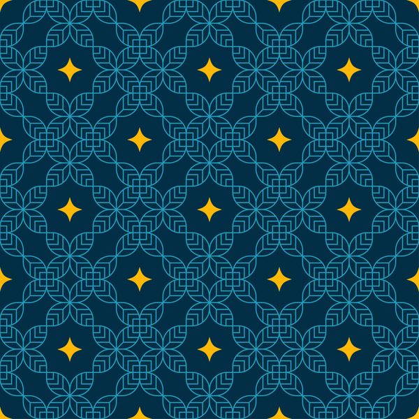 Royal Blue Star Mosaic Pattern