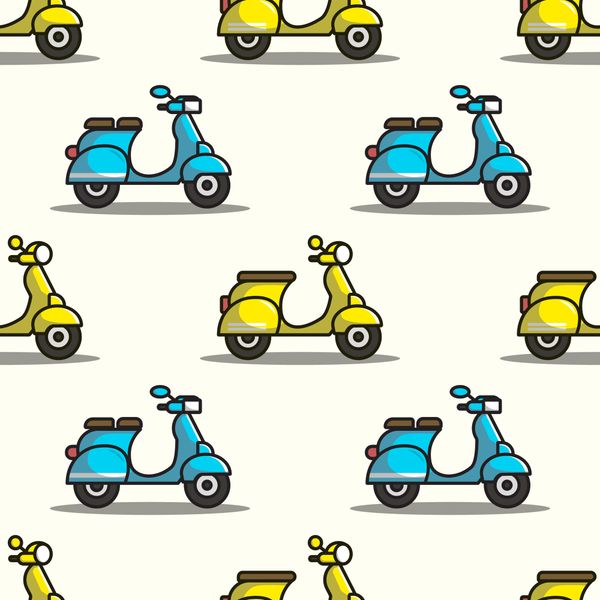 Scooter Seamless Pattern